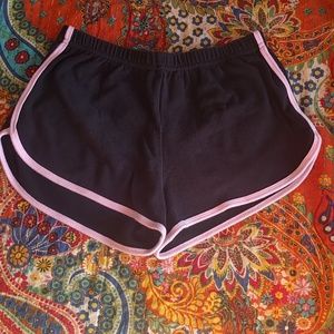 American Apparel interlock running shorts BLK/PNK